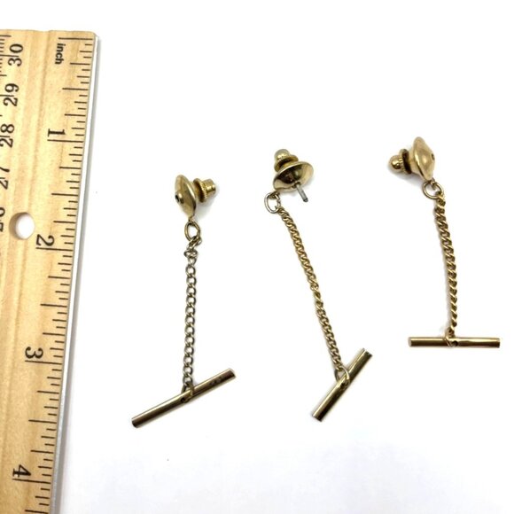 Vintage Gold-Tone Chain And Bar Cufflink Set A195 - Picture 2 of 3